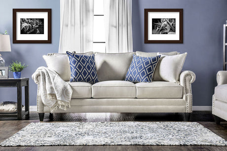 Giovanni Beige/Blue Sofa by Furniture of America at Eve Furniture