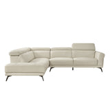 Giselle Beige Leather 2-Piece Sectional with Left Chaise by Homelegance at Eve Furniture