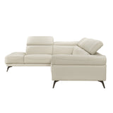 Giselle Beige Leather 2-Piece Sectional with Left Chaise by Homelegance at Eve Furniture