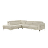 Giselle Beige Leather 2-Piece Sectional with Left Chaise by Homelegance at Eve Furniture