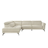 Giselle Beige Leather 2-Piece Sectional with Left Chaise by Homelegance at Eve Furniture