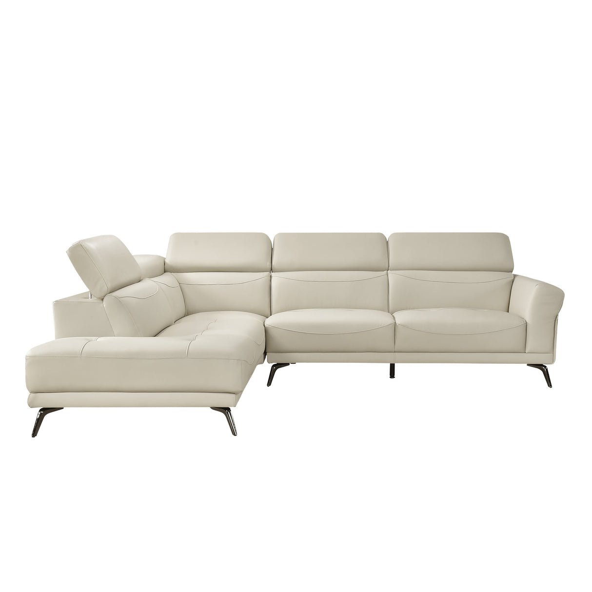 Giselle Beige Leather 2-Piece Sectional with Left Chaise by Homelegance at Eve Furniture