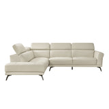 Giselle Beige Leather 2-Piece Sectional with Left Chaise by Homelegance at Eve Furniture