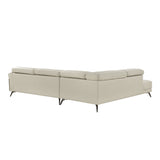 Giselle Beige Leather 2-Piece Sectional with Left Chaise by Homelegance at Eve Furniture