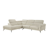 Giselle Beige Leather 2-Piece Sectional with Left Chaise by Homelegance at Eve Furniture
