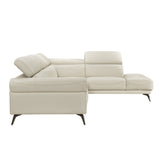 Giselle Beige Leather 2-Piece Sectional with Right Chaise by Homelegance at Eve Furniture