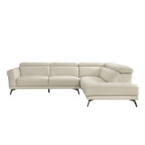 Giselle Beige Leather 2-Piece Sectional with Right Chaise by Homelegance at Eve Furniture