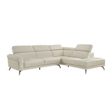 Giselle Beige Leather 2-Piece Sectional with Right Chaise by Homelegance at Eve Furniture