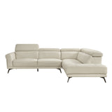 Giselle Beige Leather 2-Piece Sectional with Right Chaise by Homelegance at Eve Furniture