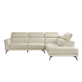 Giselle Beige Leather 2-Piece Sectional with Right Chaise by Homelegance at Eve Furniture