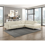 Giselle Beige Leather 2-Piece Sectional with Right Chaise by Homelegance at Eve Furniture