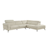 Giselle Beige Leather 2-Piece Sectional with Right Chaise by Homelegance at Eve Furniture