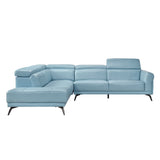 Giselle Blue Leather 2-Piece Sectional with Left Chaise by Homelegance at Eve Furniture