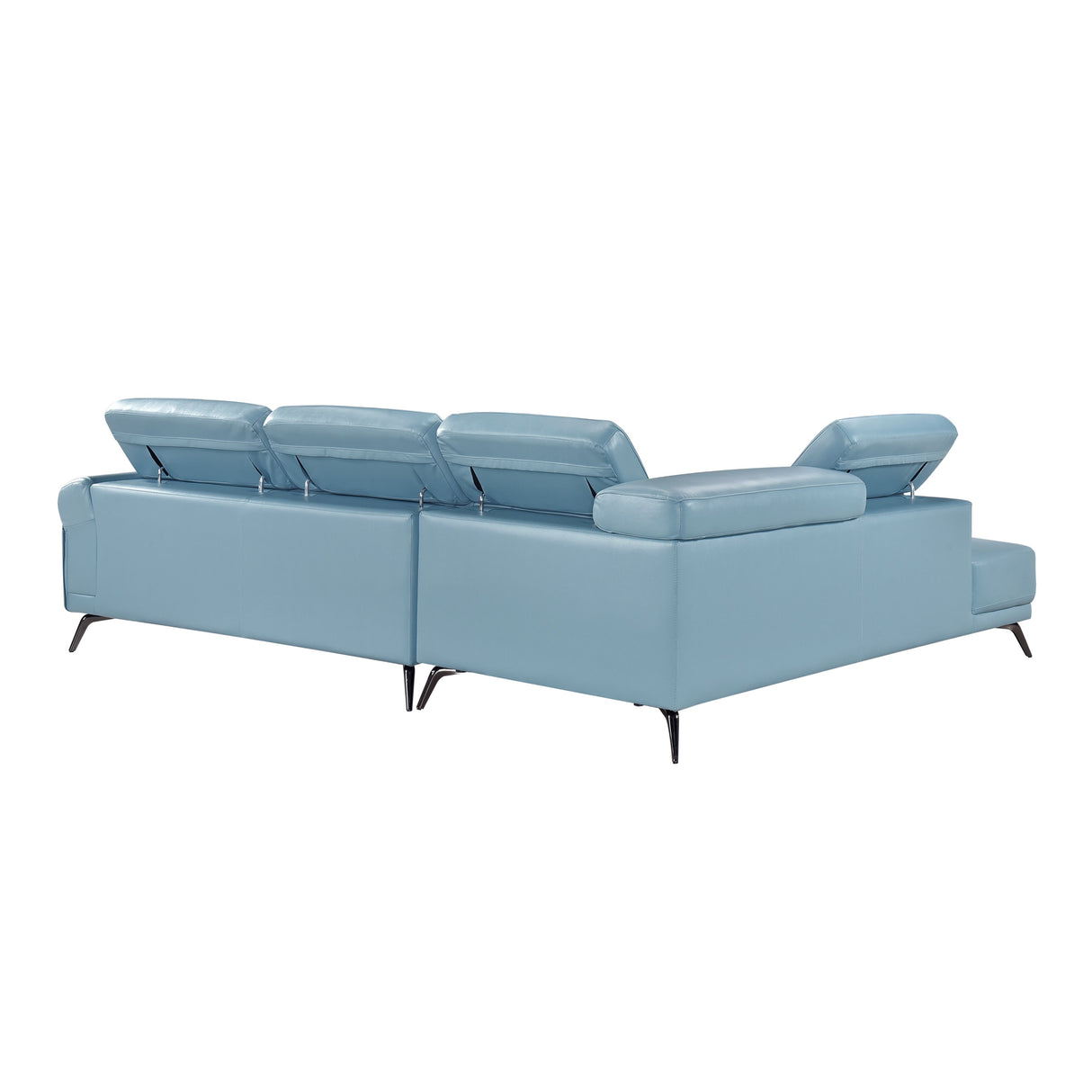 Giselle Blue Leather 2-Piece Sectional with Left Chaise by Homelegance at Eve Furniture