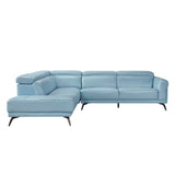 Giselle Blue Leather 2-Piece Sectional with Left Chaise by Homelegance at Eve Furniture
