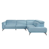 Giselle Blue Leather 2-Piece Sectional with Right Chaise by Homelegance at Eve Furniture