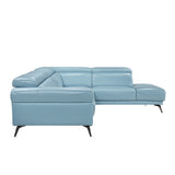 Giselle Blue Leather 2-Piece Sectional with Right Chaise by Homelegance at Eve Furniture
