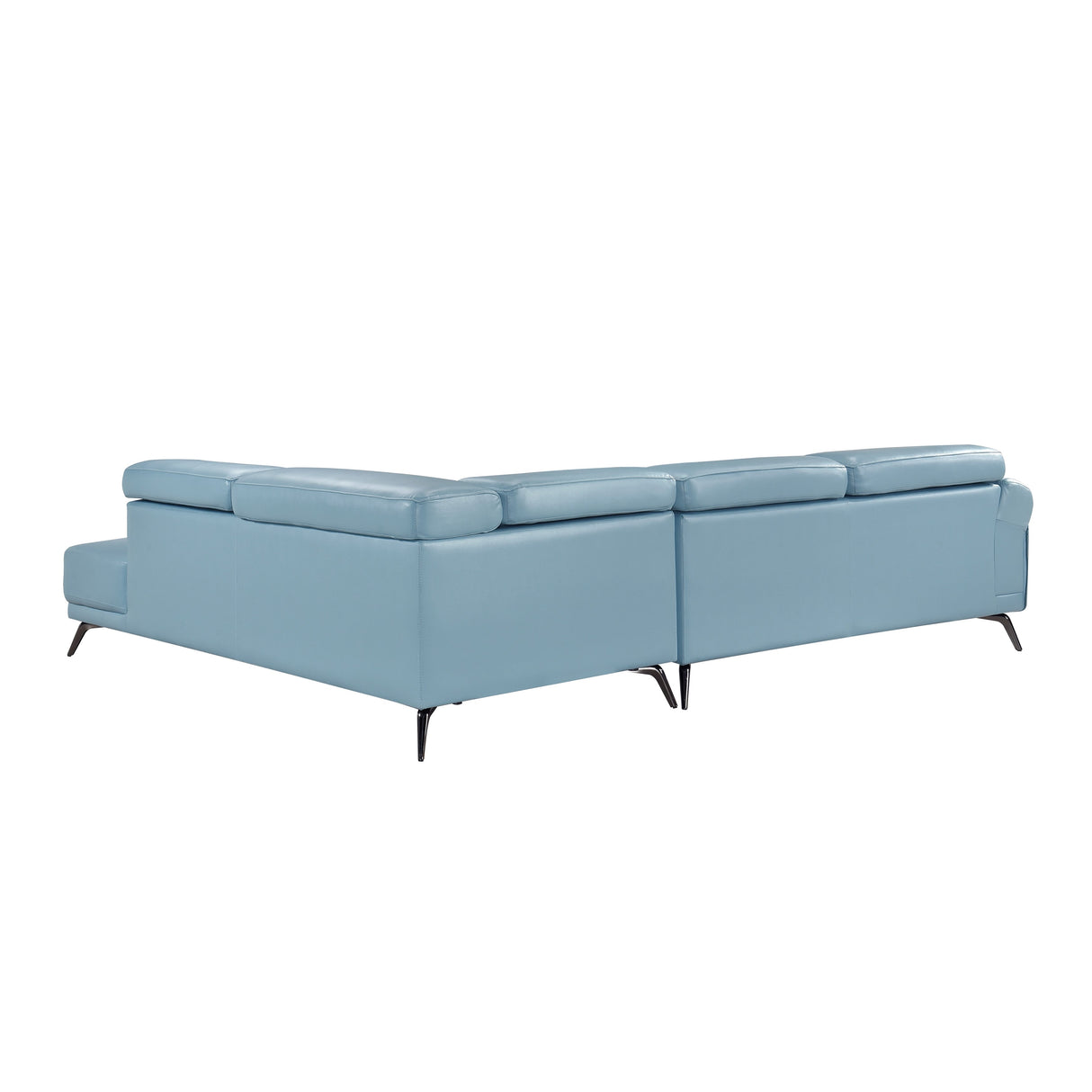 Giselle Blue Leather 2-Piece Sectional with Right Chaise by Homelegance at Eve Furniture