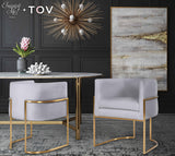 Giselle Velvet Dining Chair with Gold Base by Inspire Me! Home Decor by TOV Furniture at Eve Furniture