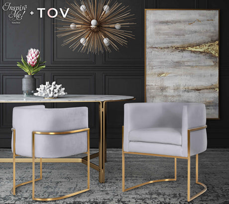 Giselle Velvet Dining Chair with Gold Base by Inspire Me! Home Decor by TOV Furniture at Eve Furniture