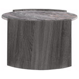 Gladstone Distressed Gray Round Faux Marble Top Coffee Table by Coaster at Eve Furniture