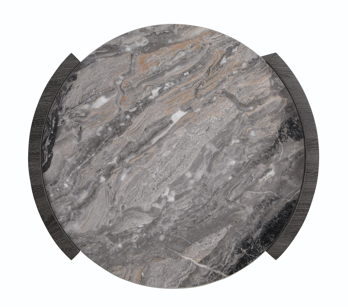 Gladstone Distressed Gray Round Faux Marble Top Coffee Table by Coaster at Eve Furniture