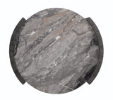 Gladstone Distressed Gray Round Faux Marble Top Coffee Table by Coaster at Eve Furniture