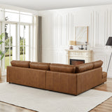 Glander Cognac Leather Sectional Sofa Left Facing by Ashcroft Furniture at Eve Furniture