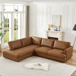 Glander Cognac Leather Sectional Sofa Left Facing by Ashcroft Furniture at Eve Furniture