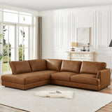Glander Cognac Leather Sectional Sofa Left Facing by Ashcroft Furniture at Eve Furniture