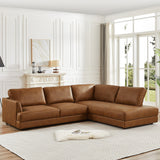 Glander Cognac Leather Sectional Sofa Right Facing by Ashcroft Furniture at Eve Furniture