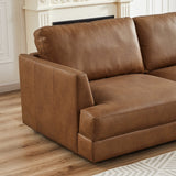 Glander Cognac Leather Sectional Sofa Right Facing by Ashcroft Furniture at Eve Furniture
