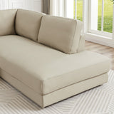 Glander Cream Leather Sectional Sofa Right Facing by Ashcroft Furniture at Eve Furniture
