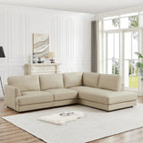 Glander Cream Leather Sectional Sofa Right Facing by Ashcroft Furniture at Eve Furniture