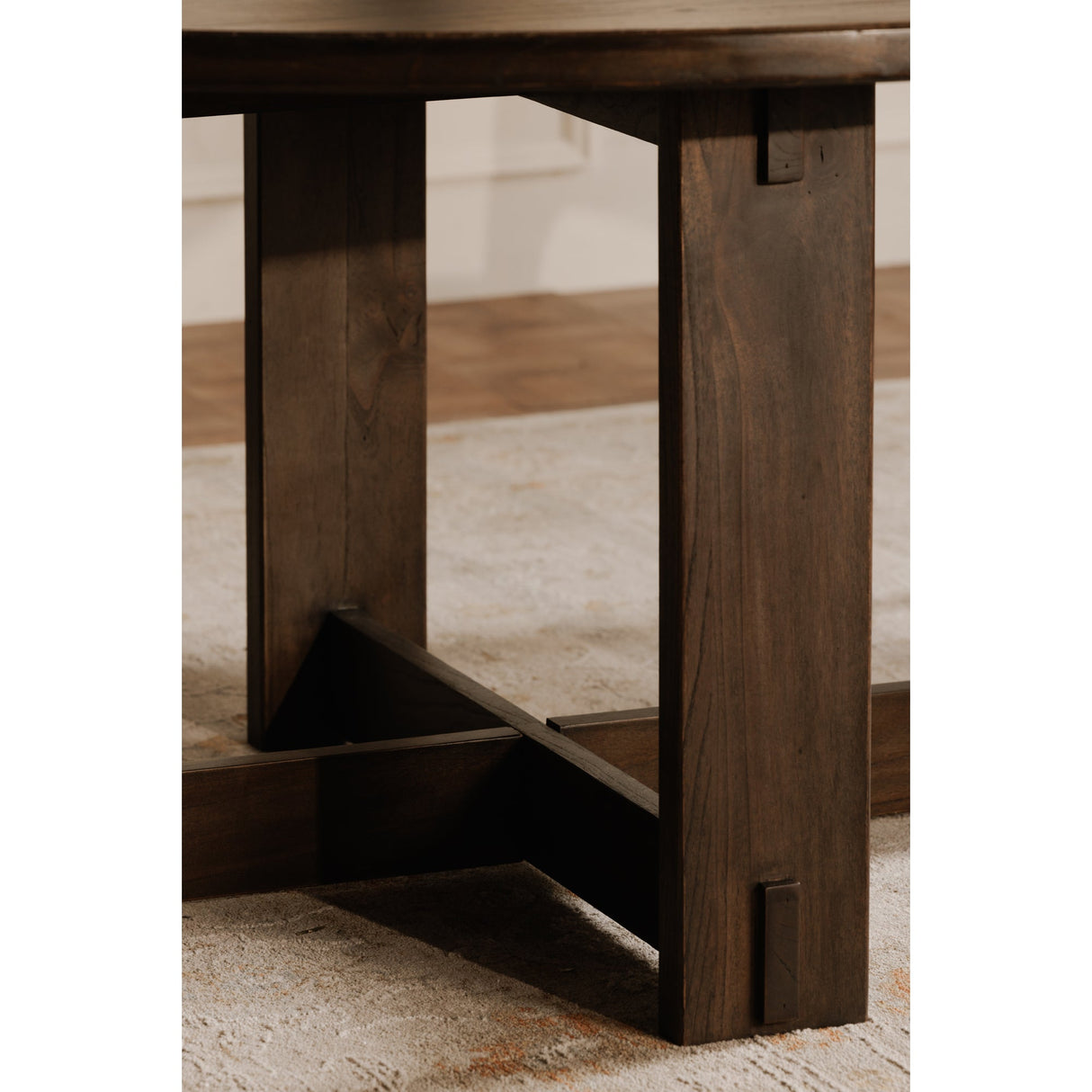 Glenn Dark Brown Round Dining Table by Moe's Home at Eve Furniture