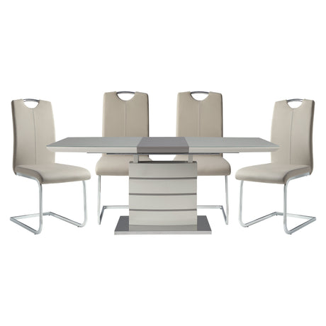 Glissand Chrome Metal/Gray Dining Set by Homelegance at Eve Furniture