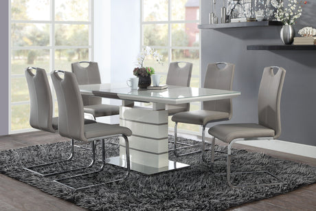 Glissand Chrome Metal/Gray Dining Set by Homelegance at Eve Furniture
