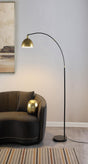 Gloria Black 74-inch Arched Dome Shade Metal Floor Lamp by Coaster at Eve Furniture