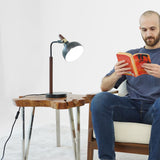 GlowLite Black Table Lamp with Cone Shade by Ashcroft Imports at Eve Furniture