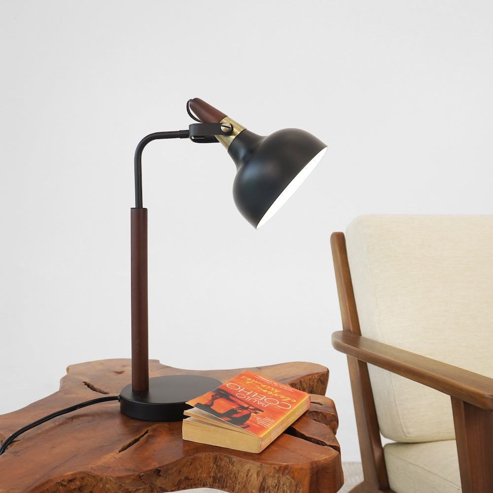 GlowLite Black Table Lamp with Cone Shade by Ashcroft Imports at Eve Furniture
