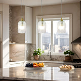 Glowline Pendant Lamp - Gold and Clear by Ashcroft Imports at Eve Furniture