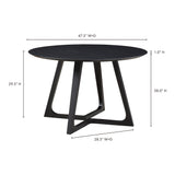 Godenza Black Round Dining Table by Moe's Home at Eve Furniture