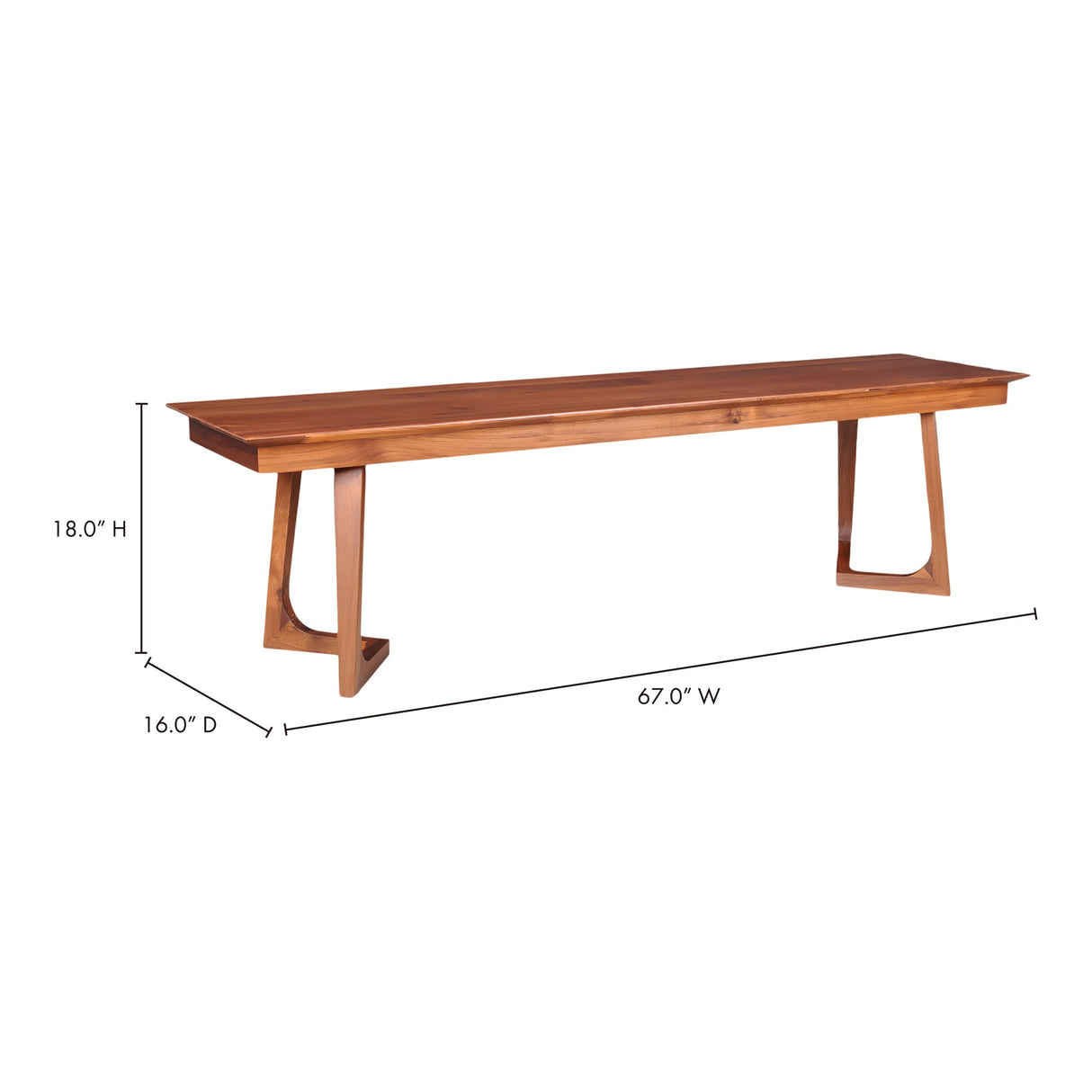 Godenza Brown Bench by Moe's Home at Eve Furniture