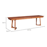 Godenza Brown Bench by Moe's Home at Eve Furniture