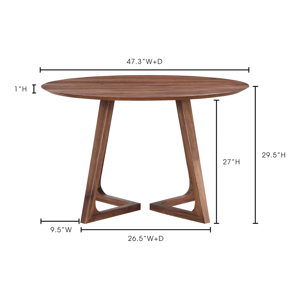 Godenza Brown Round Dining Table by Moe's Home at Eve Furniture