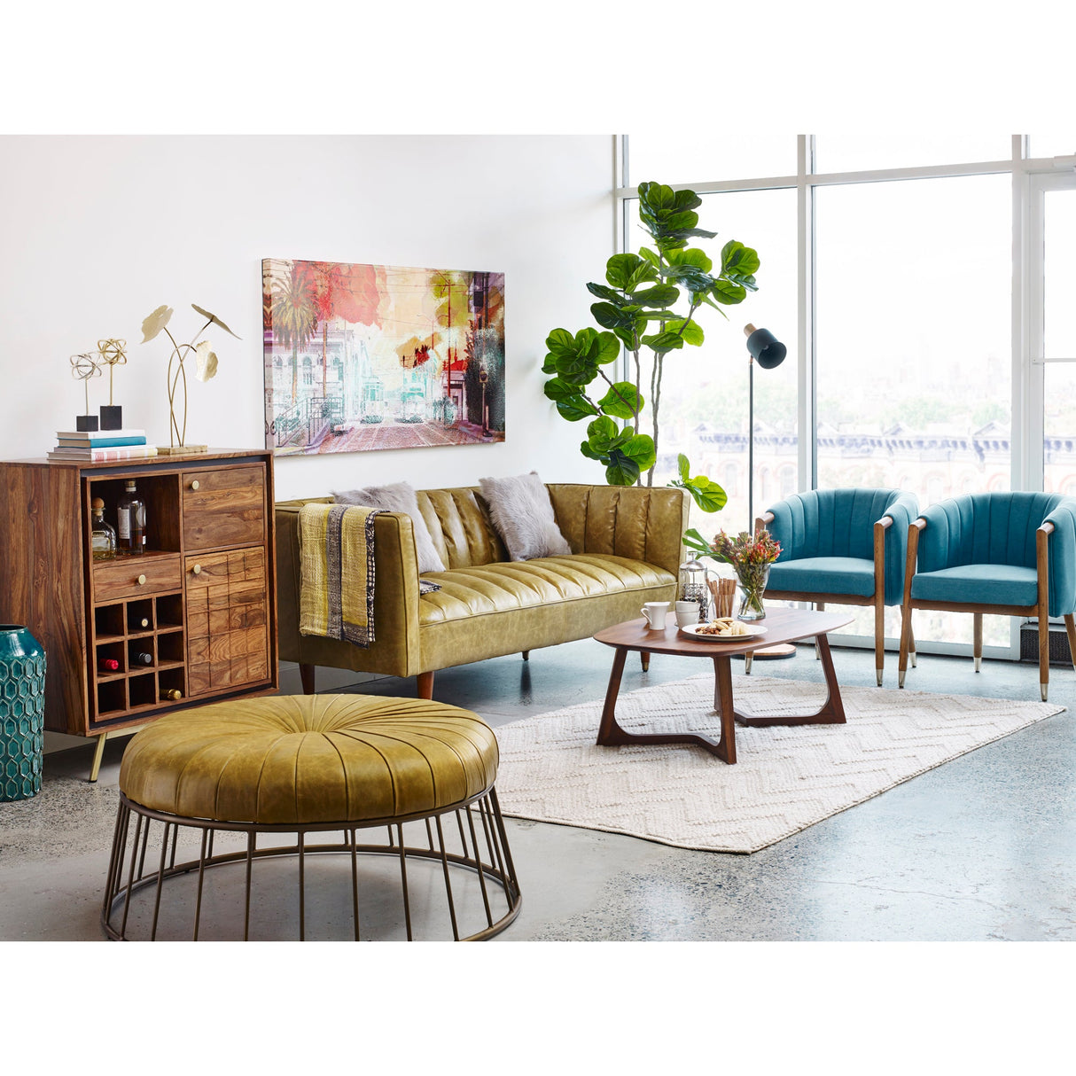 Godenza Brown Small Coffee Table by Moe's Home at Eve Furniture