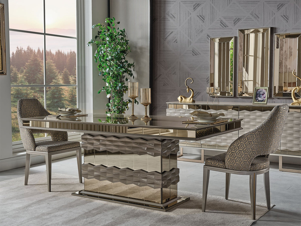 Gokce Diningroom (Consol With Mirror & Dining Table & 6 Dining Chair)