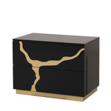 Goldsberg Black/Gold Nightstand by Furniture of America at Eve Furniture