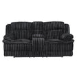 Goodland Black Double Reclining Love Seat with Center Console by Homelegance at Eve Furniture