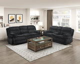 Goodland Black Double Reclining Love Seat with Center Console by Homelegance at Eve Furniture